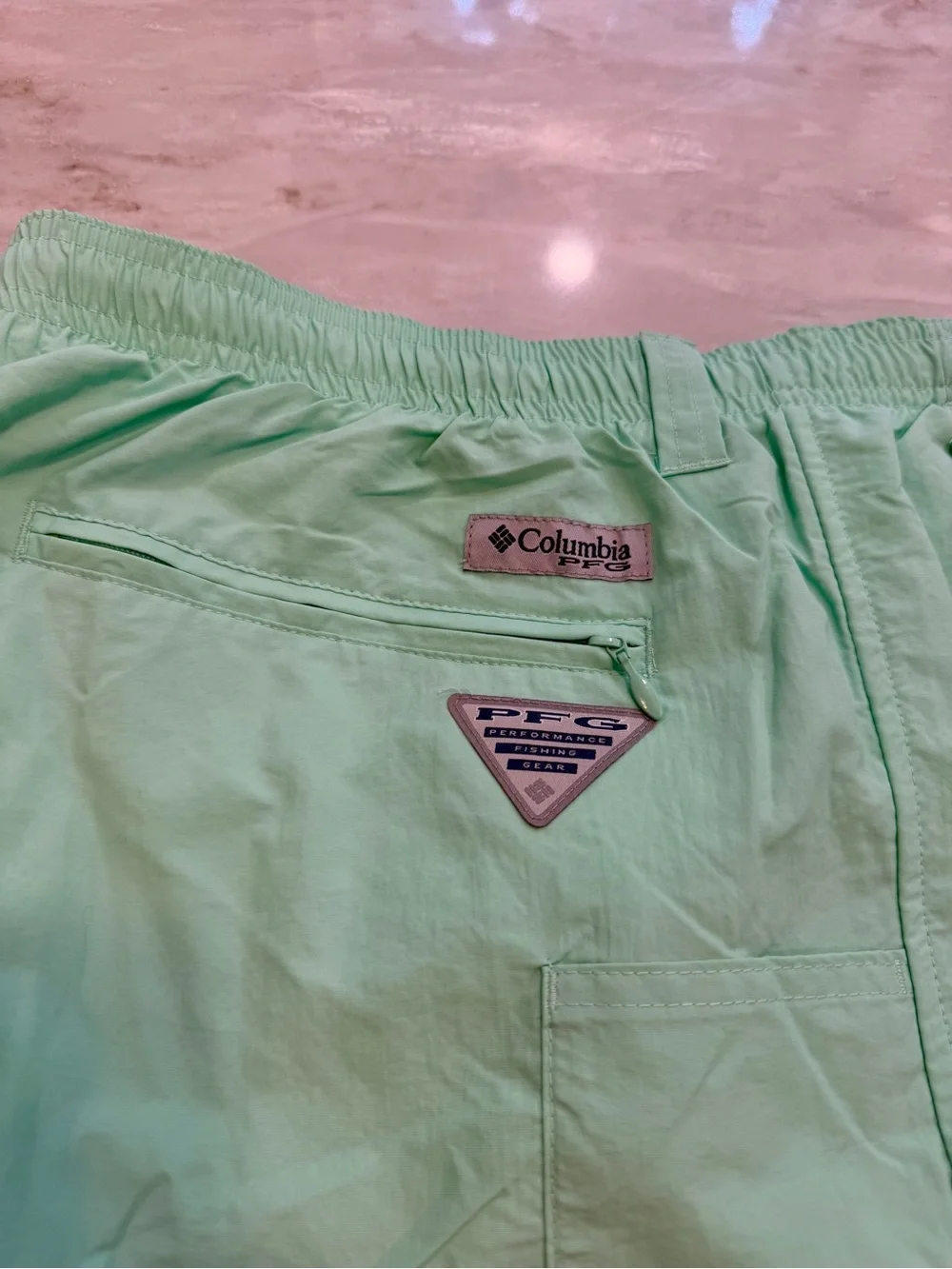 Men’s Large Swimsuit UPF 50 Sun Protective Shorts - Mint - 6in Inseam